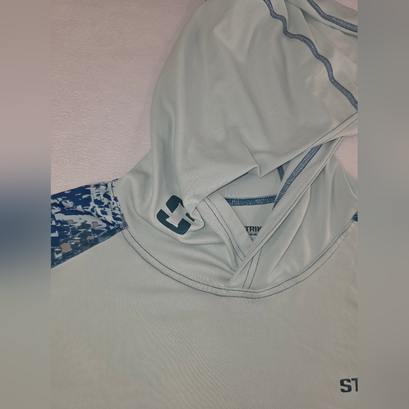 Striker Men's LoTide Ultralight Stain Resistant Fishing Hoody Size 2XL Aqua 2207 - Picture 6 of 14